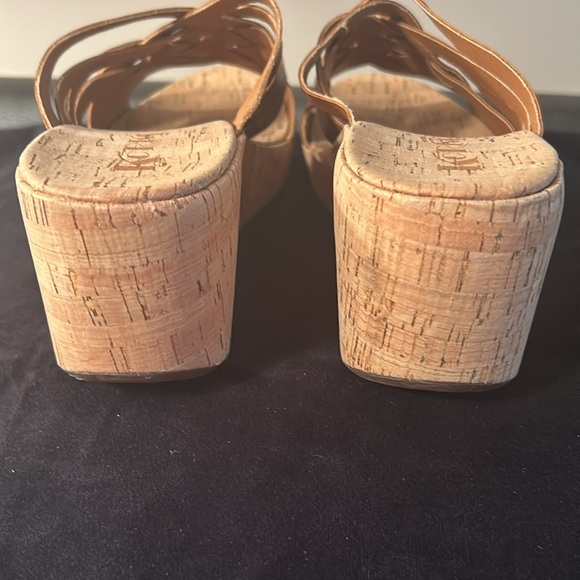 Korks Brown Strap Platform Slides Wedge Sandals Women's size 11 - Picture 4 of 5